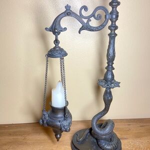 A. Pandiani~18thc /19thc MILAN Italian~Grand Tour Bronze Snake and Putti Head Oi
